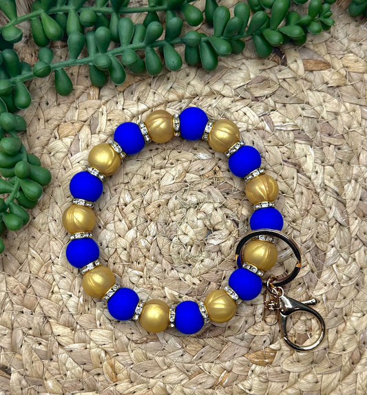 Wristlet- Blue & Gold