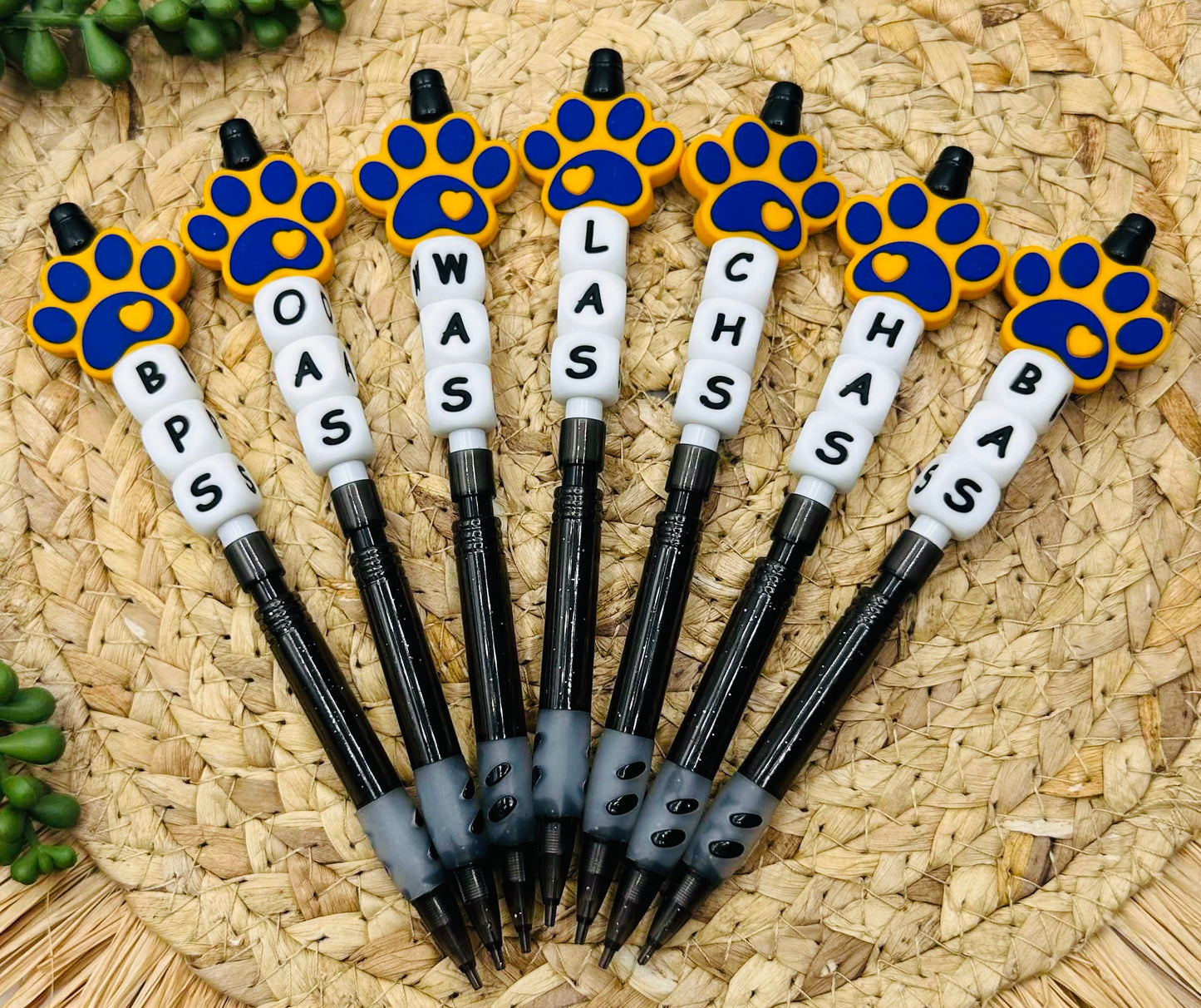 Mechanical Pencil- Paw Print School Initials