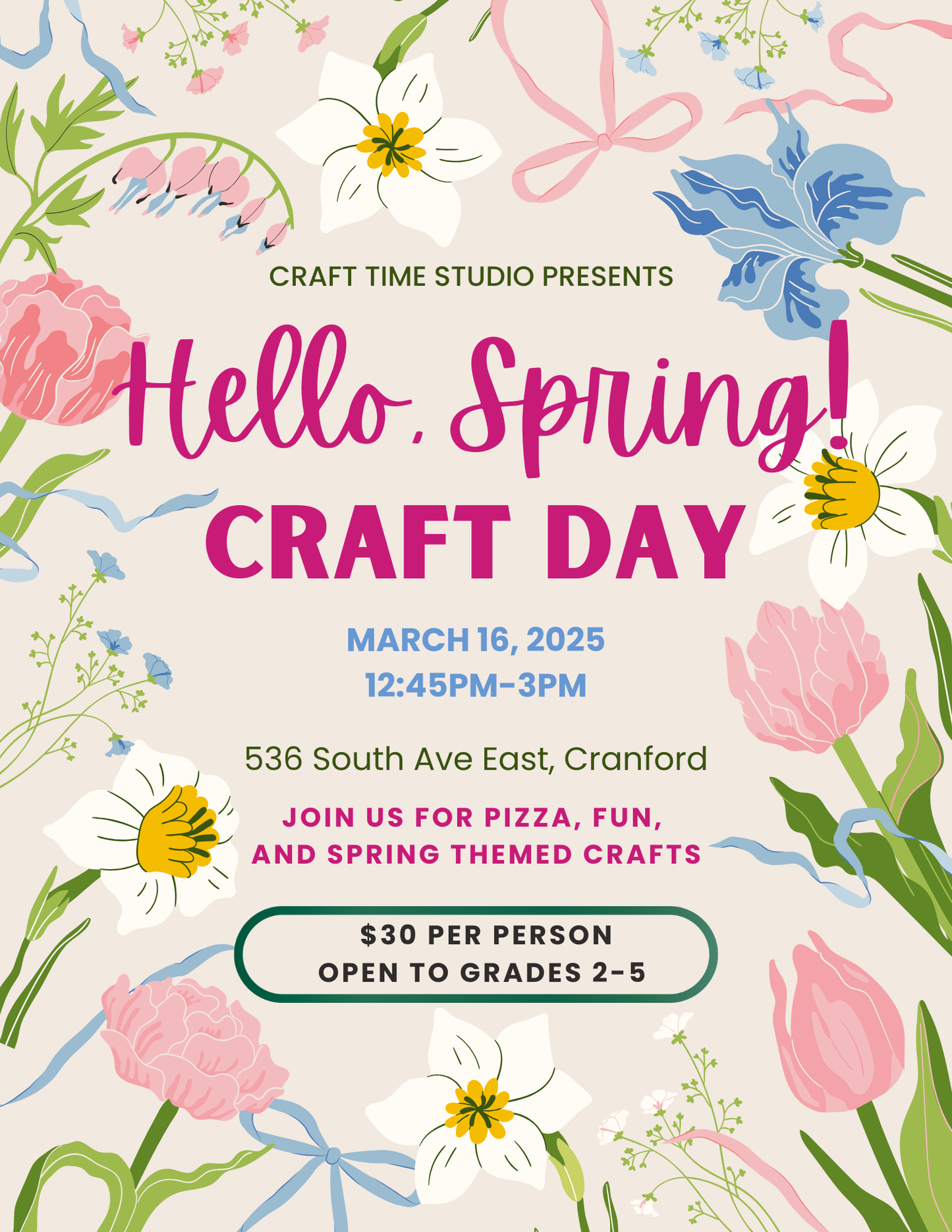 Spring Craft Day with CTS (Grades 2-5) March 16th
