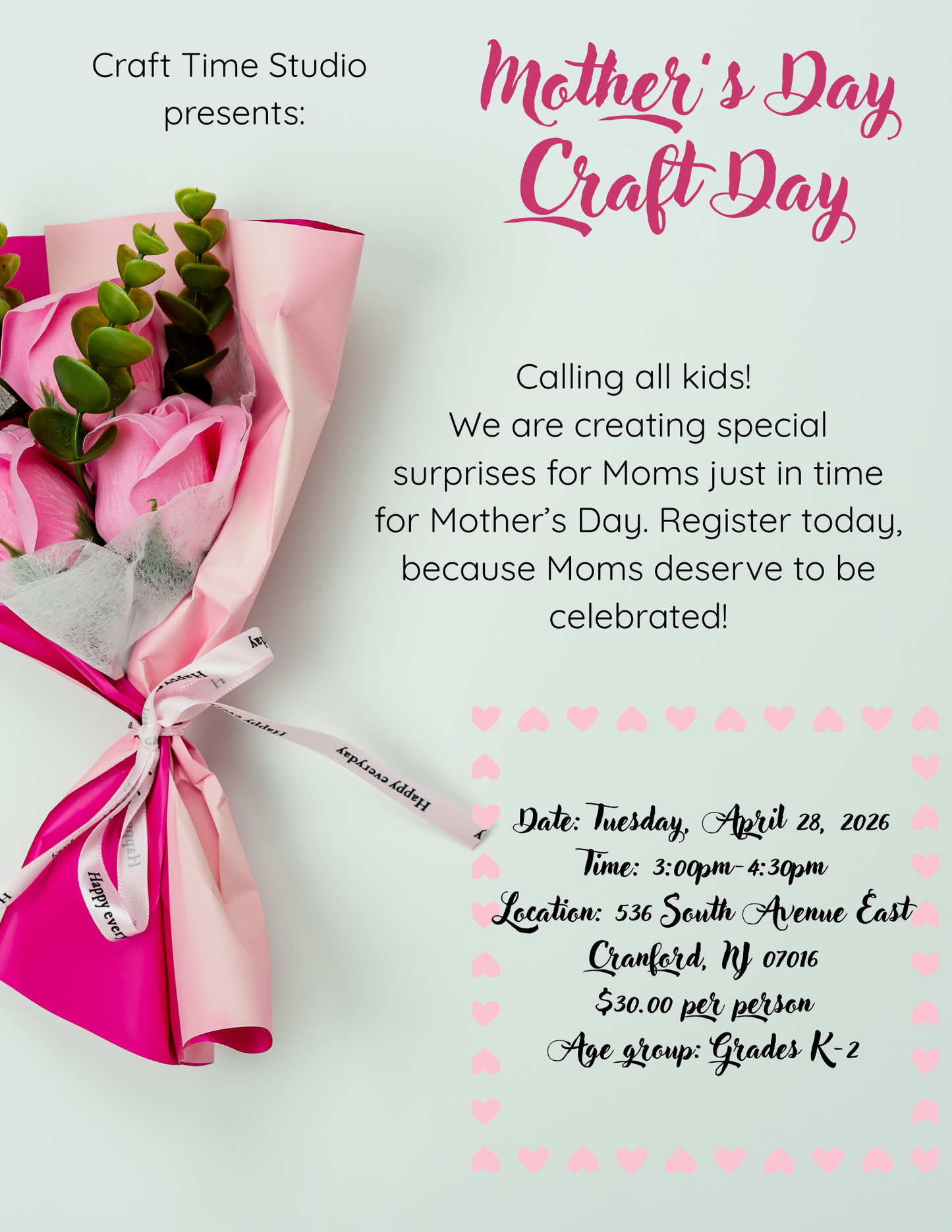 Mother's Day Crafts at CTS (Grades K-2) April 28th
